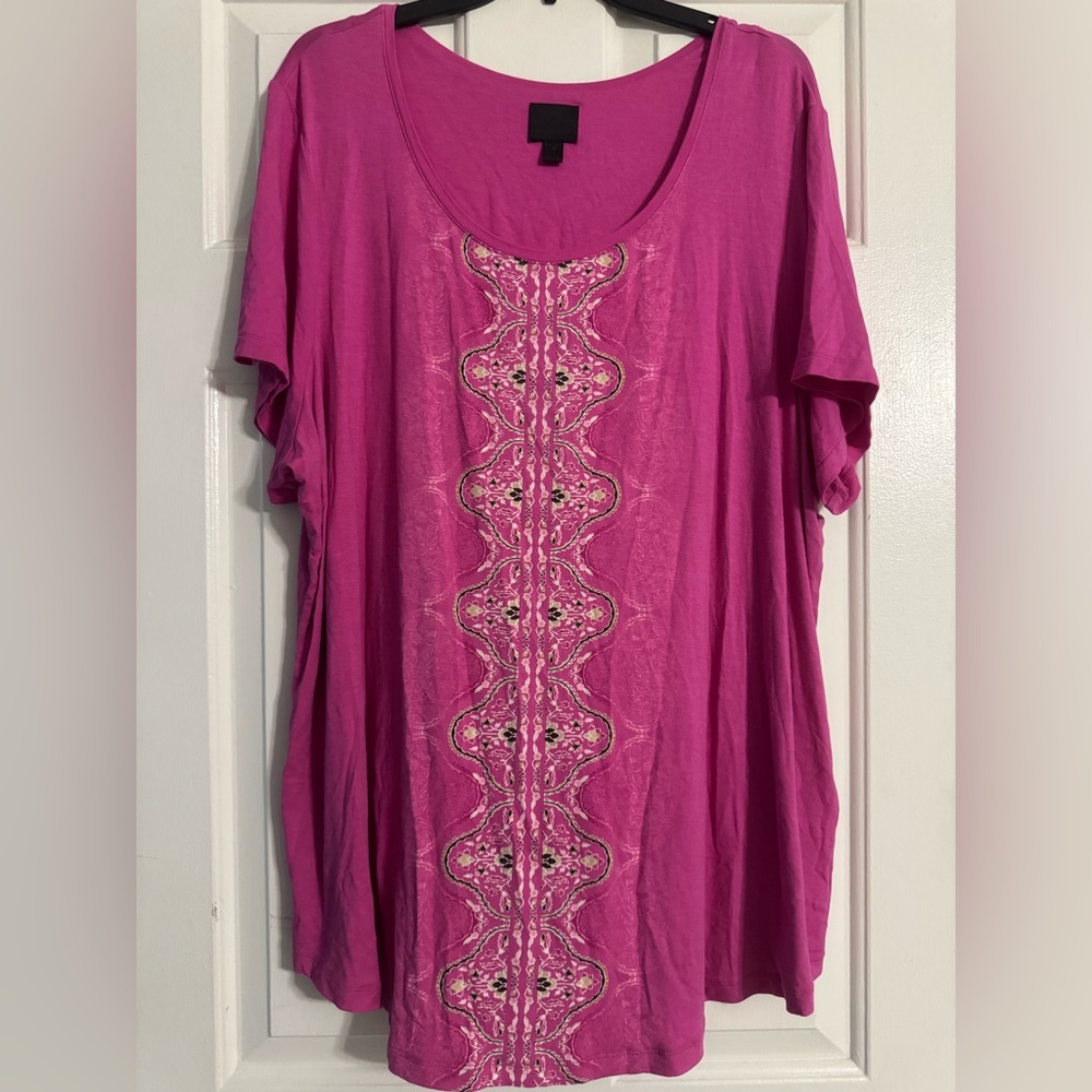 Pink Embroidered Women's Top